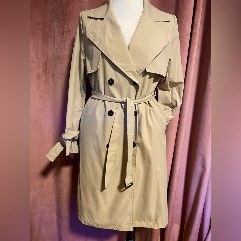 Tan Double-Breasted Trench Coat
